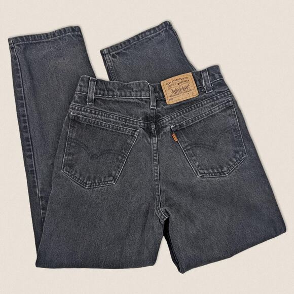 Vintage 550 Levi's 90s Black Jeans | Size 26 x 27 SHORT | Relaxed Student fit - Picture 1 of 4